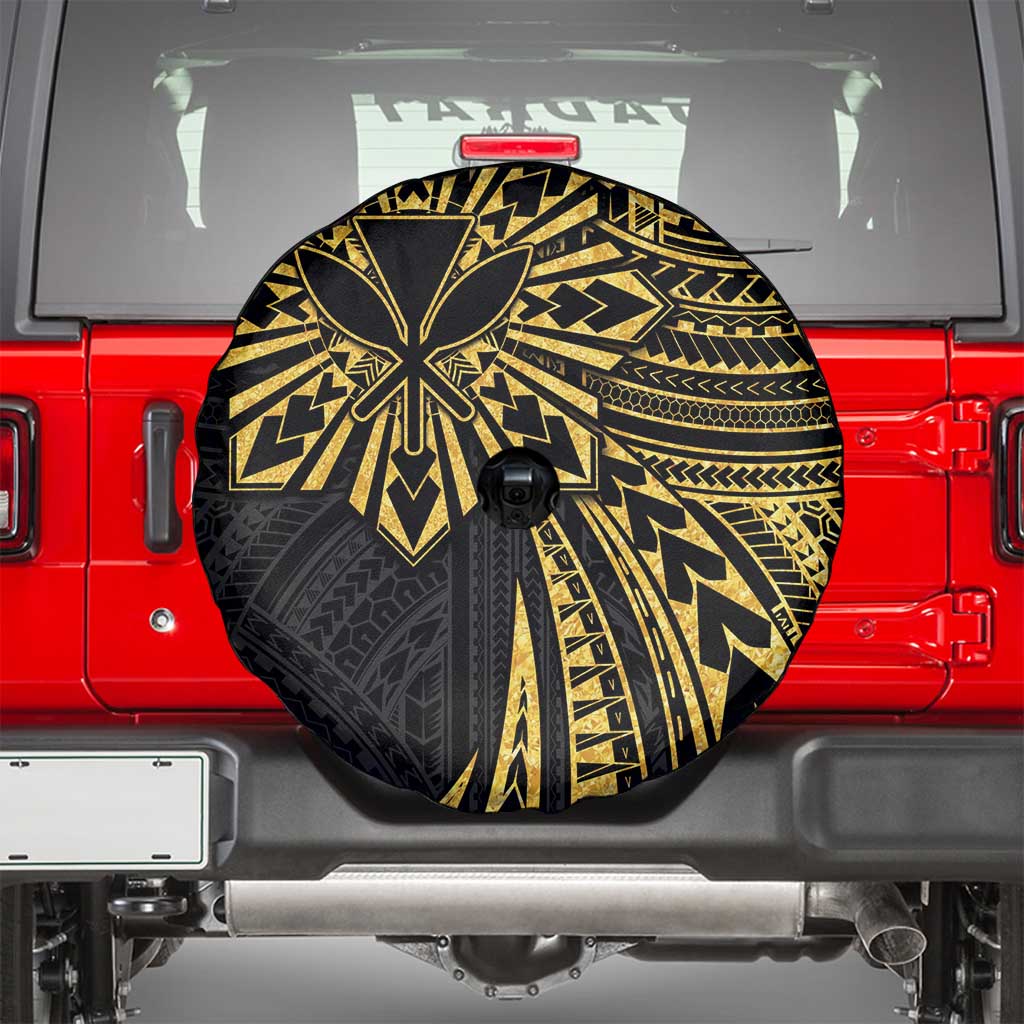 Hawaii And Philippines Spare Tire Cover Kanaka Maoli With Tribal Sun Together Gold