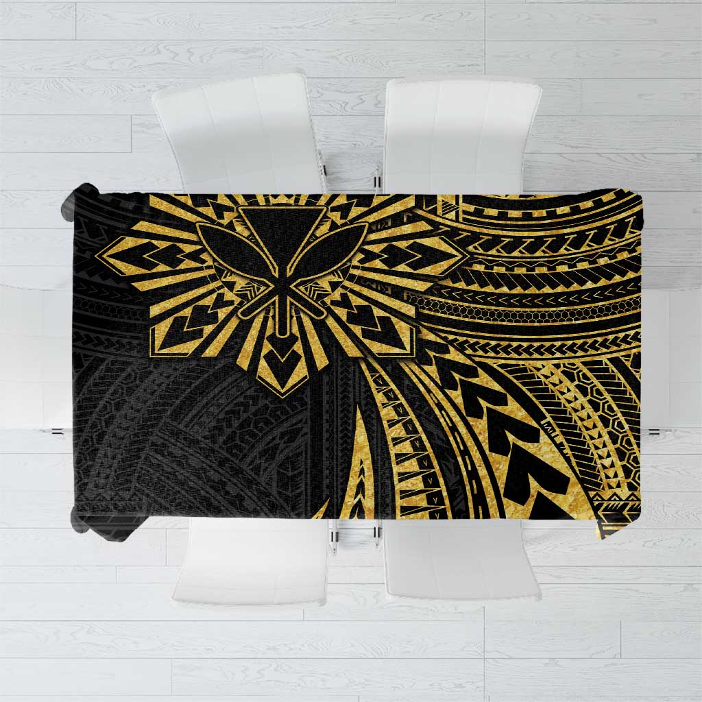 Hawaii And Philippines Tablecloth Kanaka Maoli With Tribal Sun Together Gold LT05 Gold - Polynesian Pride