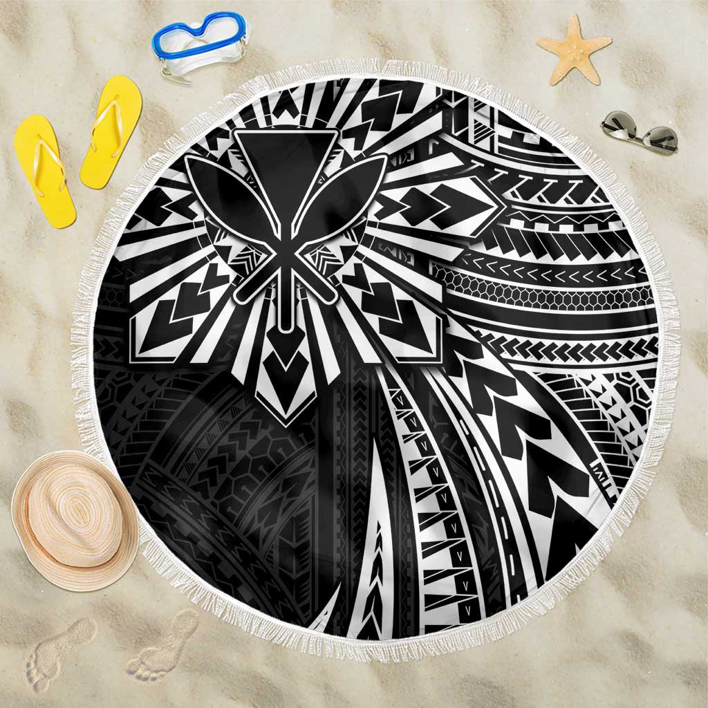Hawaii And Philippines Beach Blanket Kanaka Maoli With Tribal Sun Together Black LT05 One Size 150cm Black - Polynesian Pride