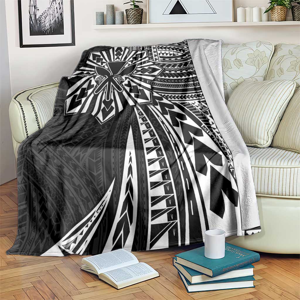 Hawaii And Philippines Blanket Kanaka Maoli With Tribal Sun Together Black LT05 Black - Polynesian Pride