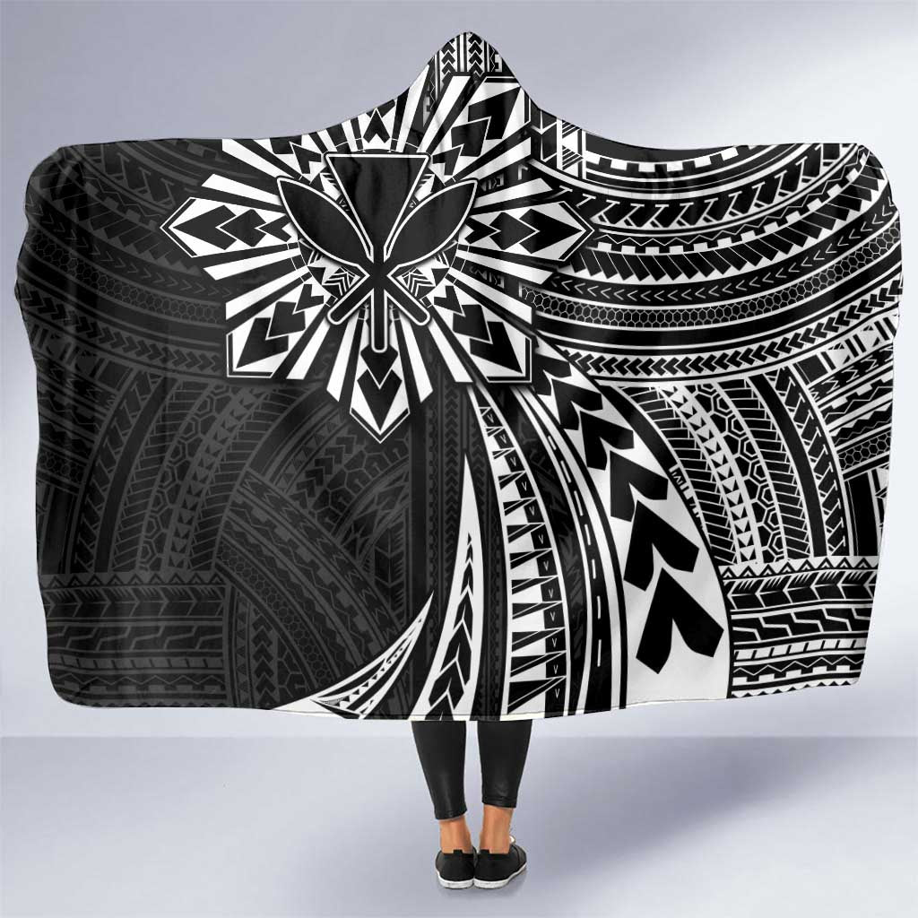 Hawaii And Philippines Hooded Blanket Kanaka Maoli With Tribal Sun Together Black LT05 One Size Black - Polynesian Pride