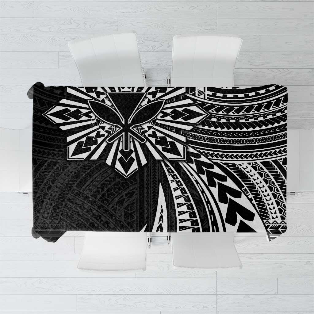 Hawaii And Philippines Tablecloth Kanaka Maoli With Tribal Sun Together Black LT05 Black - Polynesian Pride
