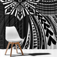 Hawaii And Philippines Window Curtain Kanaka Maoli With Tribal Sun Together Black LT05 - Polynesian Pride