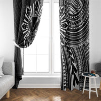 Hawaii And Philippines Window Curtain Kanaka Maoli With Tribal Sun Together Black LT05 - Polynesian Pride