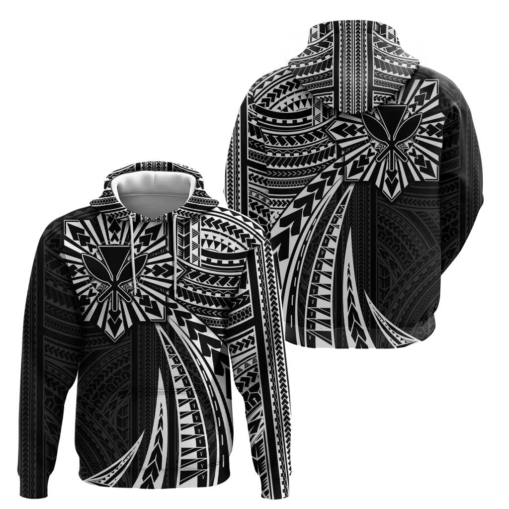 Hawaii And Philippines Zip Hoodie Kanaka Maoli With Tribal Sun Together Black