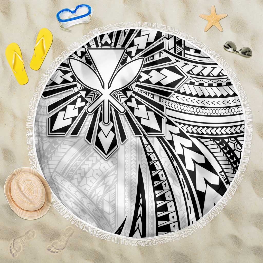 Hawaii And Philippines Beach Blanket Kanaka Maoli With Tribal Sun Together White LT05 One Size 150cm White - Polynesian Pride