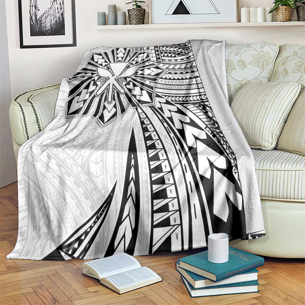 Hawaii And Philippines Blanket Kanaka Maoli With Tribal Sun Together White LT05 White - Polynesian Pride