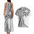 Hawaii And Philippines Couples Matching Tank Maxi Dress and Hawaiian Shirt Kanaka Maoli With Tribal Sun Together White