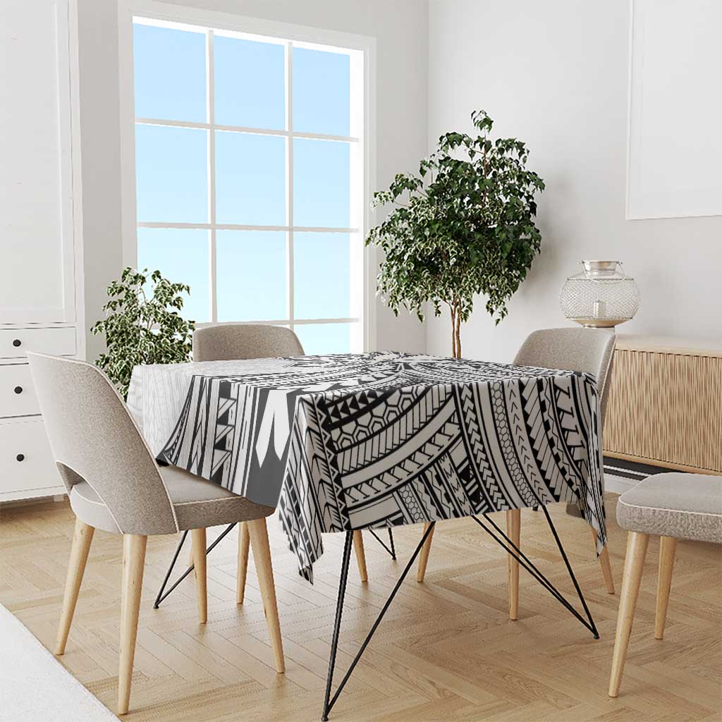 Hawaii And Philippines Tablecloth Kanaka Maoli With Tribal Sun Together White