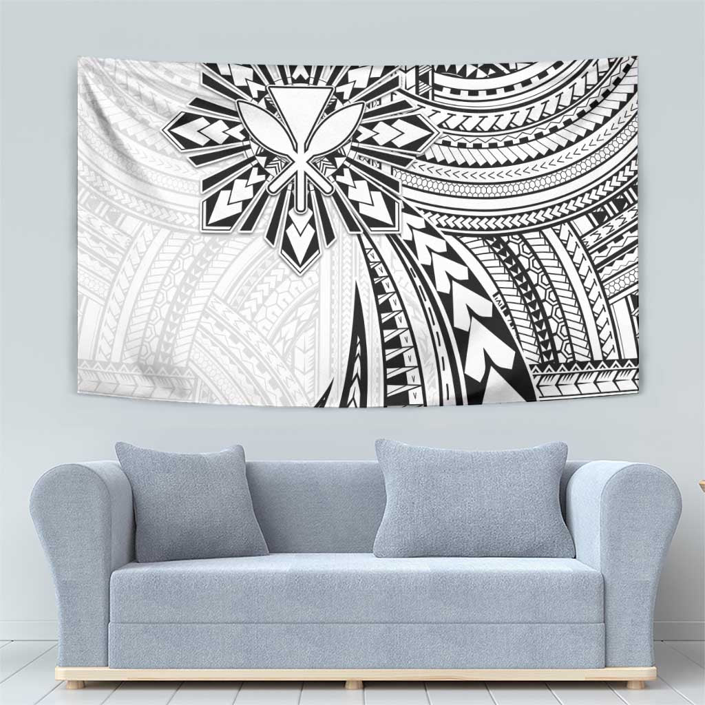 Hawaii And Philippines Tapestry Kanaka Maoli With Tribal Sun Together White