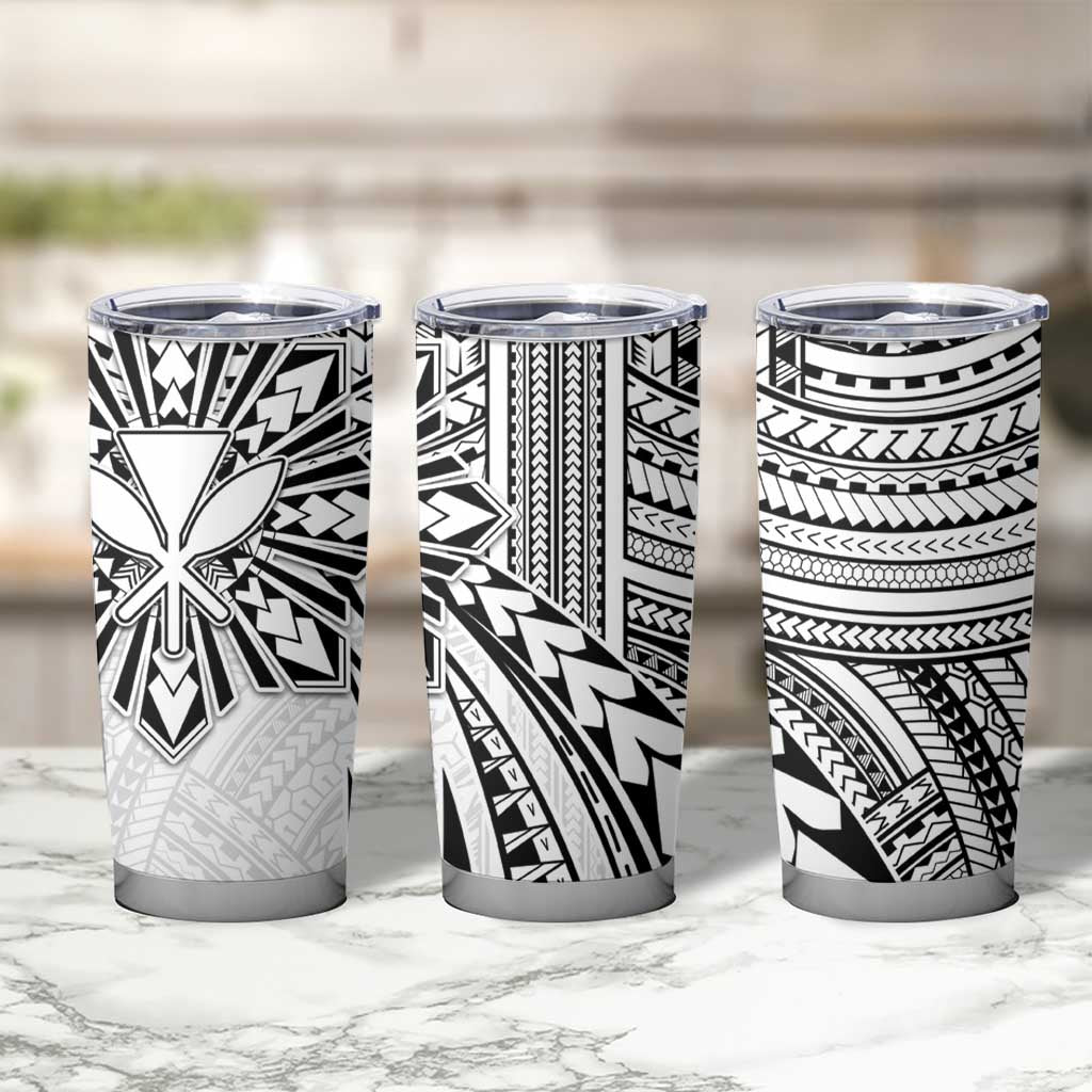 Hawaii And Philippines Tumbler Cup Kanaka Maoli With Tribal Sun Together White