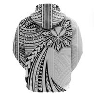 Hawaii And Philippines Zip Hoodie Kanaka Maoli With Tribal Sun Together White