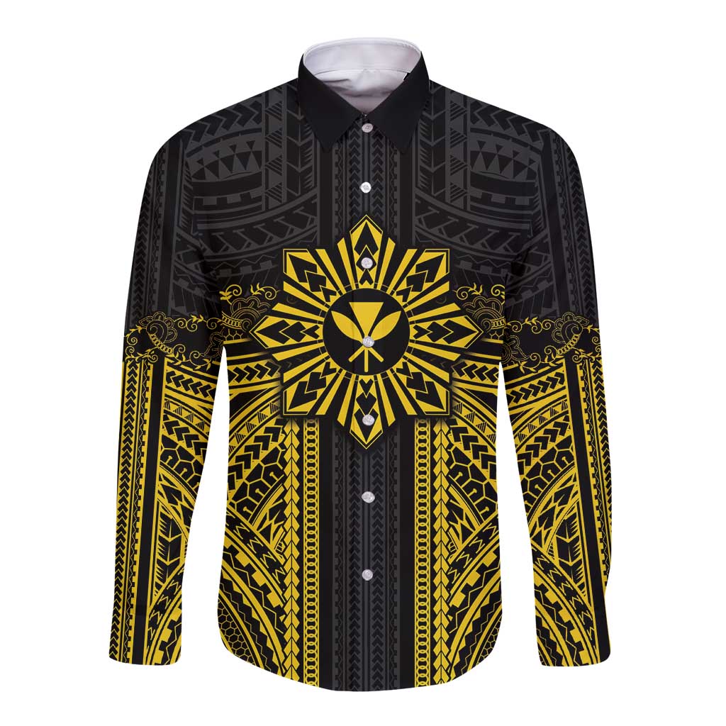 polynesian dress shirts Kakau Polynesian Tribal Hawaiian Shirt Multicolor