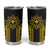 Hawaii And Philippines Together Tumbler Cup Polynesian Pattern With Filipino Barong Gold