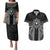Hawaii And Philippines Together Couples Matching Puletasi and Hawaiian Shirt Polynesian Pattern With Filipino Barong Black