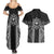 Hawaii And Philippines Together Couples Matching Summer Maxi Dress and Hawaiian Shirt Polynesian Pattern With Filipino Barong Black