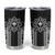 Hawaii And Philippines Together Tumbler Cup Polynesian Pattern With Filipino Barong Black
