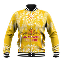 Personalised Anastasis College Baseball Jacket Tonga Ngatu Pattern - Polynesian Pride