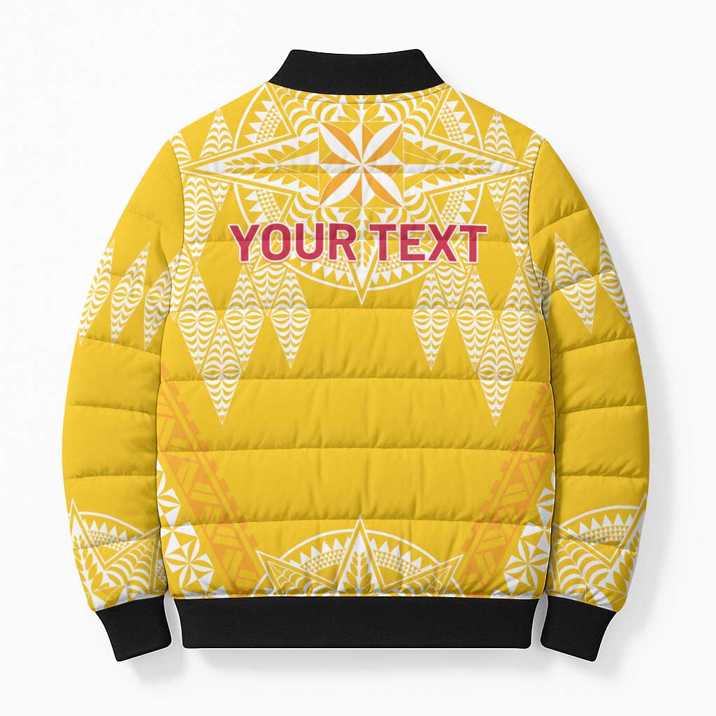 Personalised Anastasis College Bomber Puffer Jacket Tonga Ngatu Pattern - Polynesian Pride
