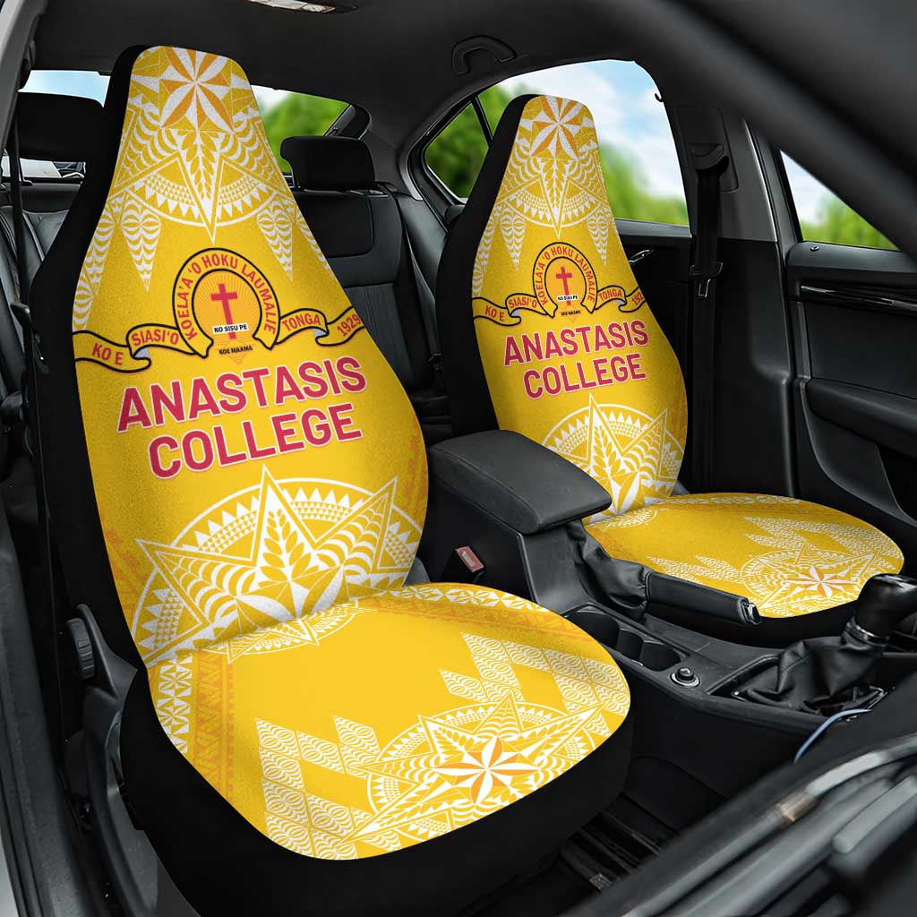 Anastasis College Car Seat Cover Tonga Ngatu Pattern - Polynesian Pride