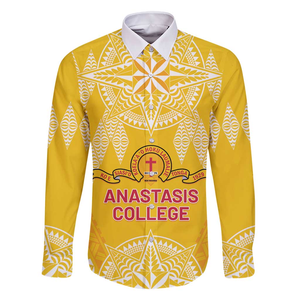 Personalised Anastasis College Family Matching Long Sleeve Bodycon Dress and Hawaiian Shirt Tonga Ngatu Pattern - Polynesian Pride