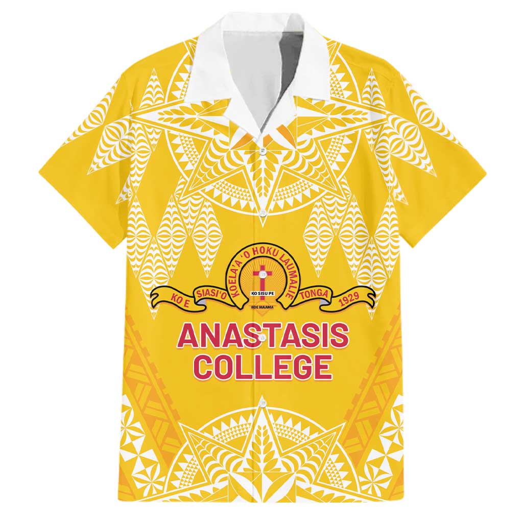 Personalised Anastasis College Family Matching Puletasi and Hawaiian Shirt Tonga Ngatu Pattern - Polynesian Pride
