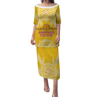 Personalised Anastasis College Family Matching Puletasi and Hawaiian Shirt Tonga Ngatu Pattern - Polynesian Pride