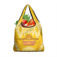 Anastasis College Grocery Bag Tonga Ngatu Pattern LT05 1-pack One Size Yellow - Polynesian Pride
