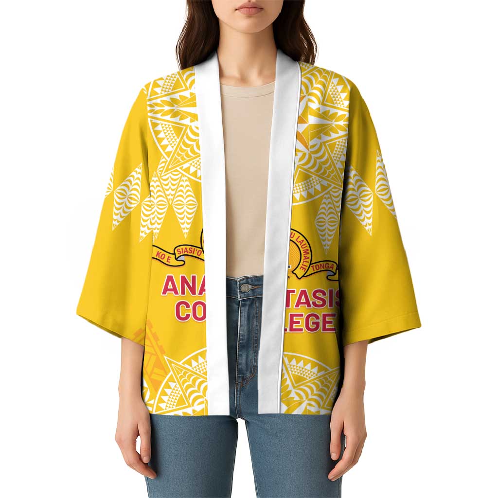 Personalised Anastasis College Kimono Tonga Ngatu Pattern - Polynesian Pride