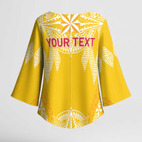Personalised Anastasis College Kimono Sleeve Blouse Tonga Ngatu Pattern - Polynesian Pride