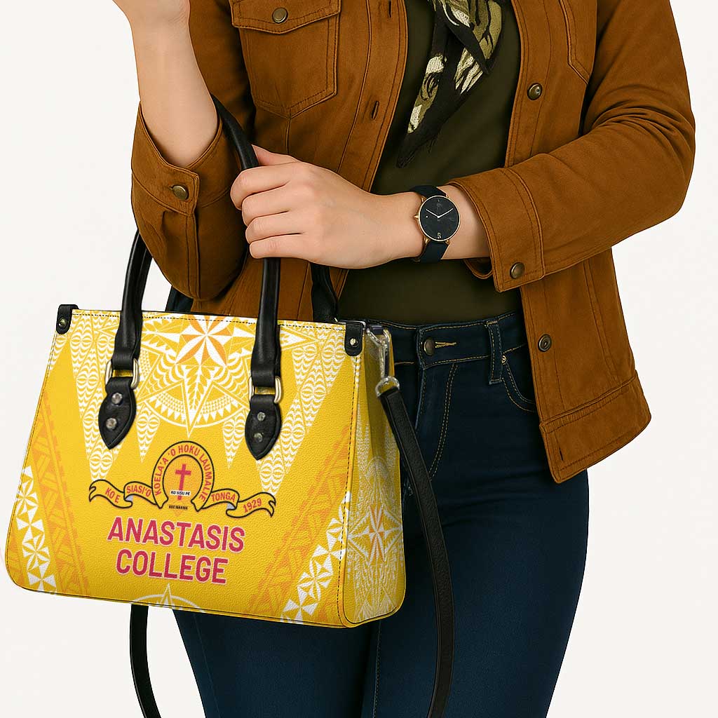 Anastasis College Leather Bag Tonga Ngatu Pattern - Polynesian Pride