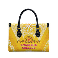 Anastasis College Leather Bag Tonga Ngatu Pattern - Polynesian Pride