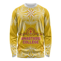 Personalised Anastasis College Long Sleeve Shirt Tonga Ngatu Pattern - Polynesian Pride