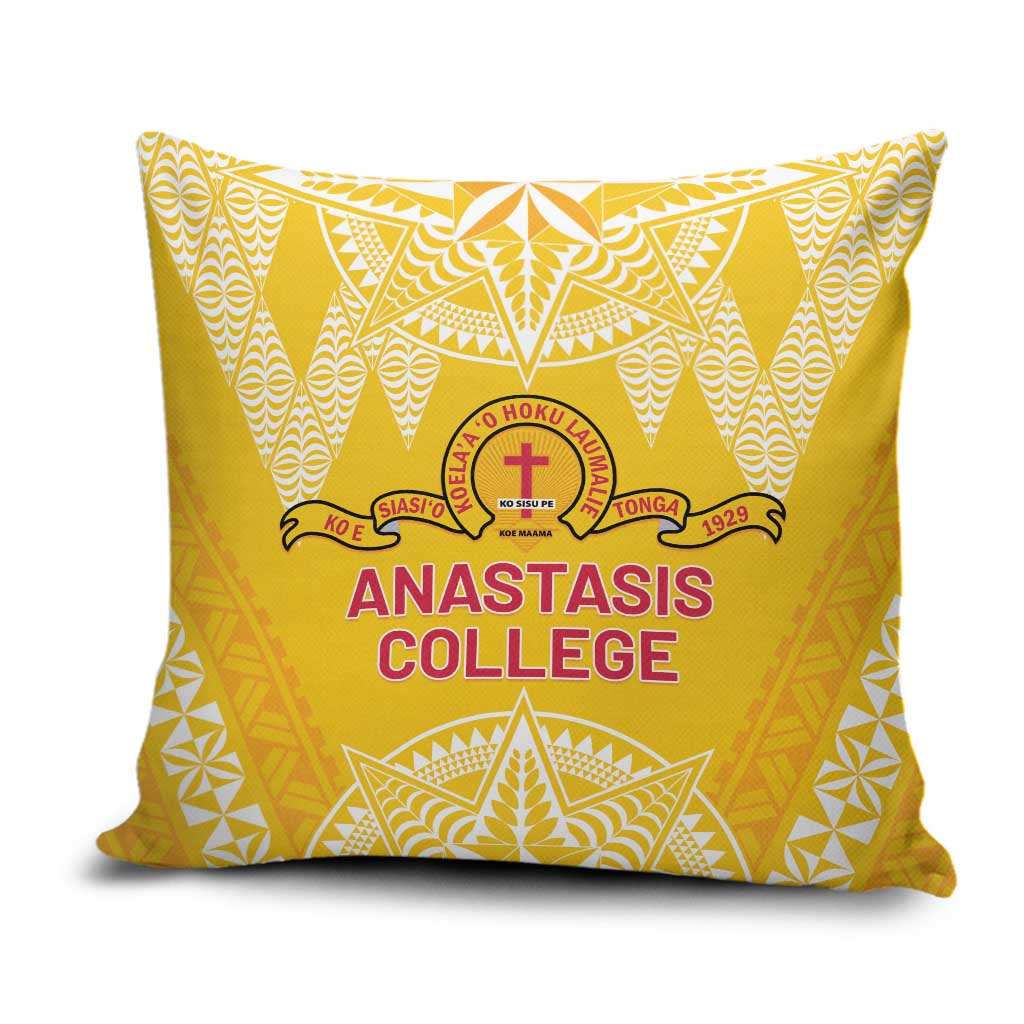 Anastasis College Pillow Cover Tonga Ngatu Pattern LT05 Yellow - Polynesian Pride