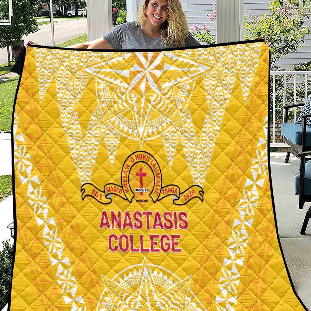 Anastasis College Quilt Tonga Ngatu Pattern LT05 Yellow - Polynesian Pride