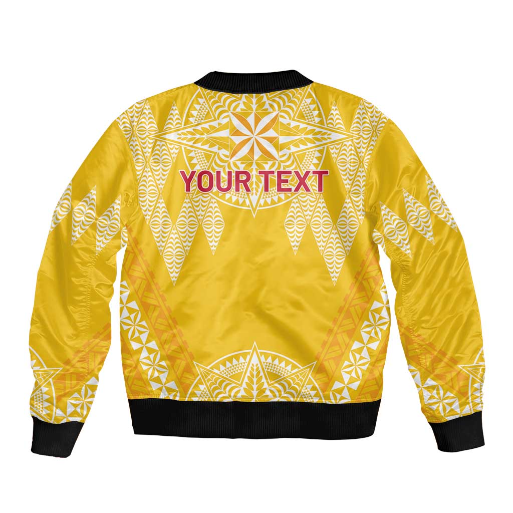 Personalised Anastasis College Sleeve Zip Bomber Jacket Tonga Ngatu Pattern LT05 - Polynesian Pride