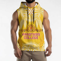 Personalised Anastasis College Sleeveless Hoodie Tonga Ngatu Pattern - Polynesian Pride