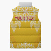 Personalised Anastasis College Sleeveless Puffer Jacket Tonga Ngatu Pattern - Polynesian Pride