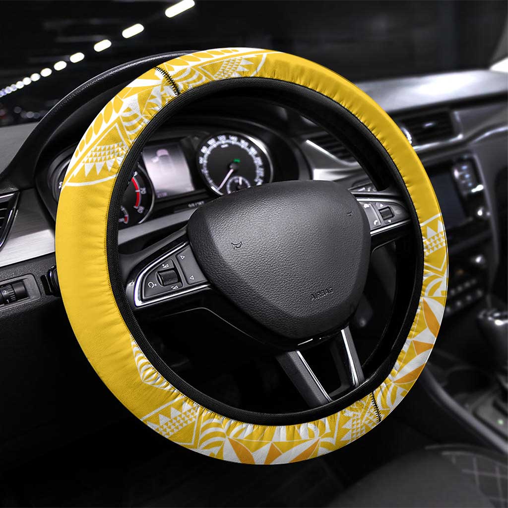 Anastasis College Steering Wheel Cover Tonga Ngatu Pattern - Polynesian Pride