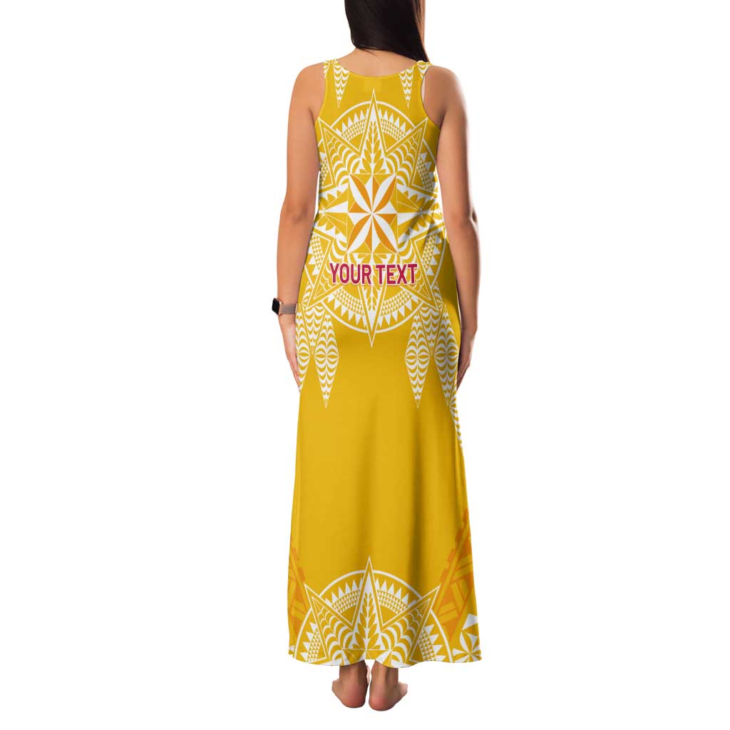 Personalised Anastasis College Tank Maxi Dress Tonga Ngatu Pattern - Polynesian Pride