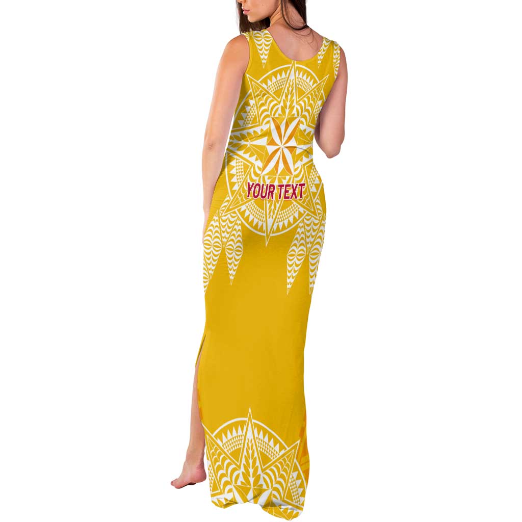 Personalised Anastasis College Tank Maxi Dress Tonga Ngatu Pattern - Polynesian Pride