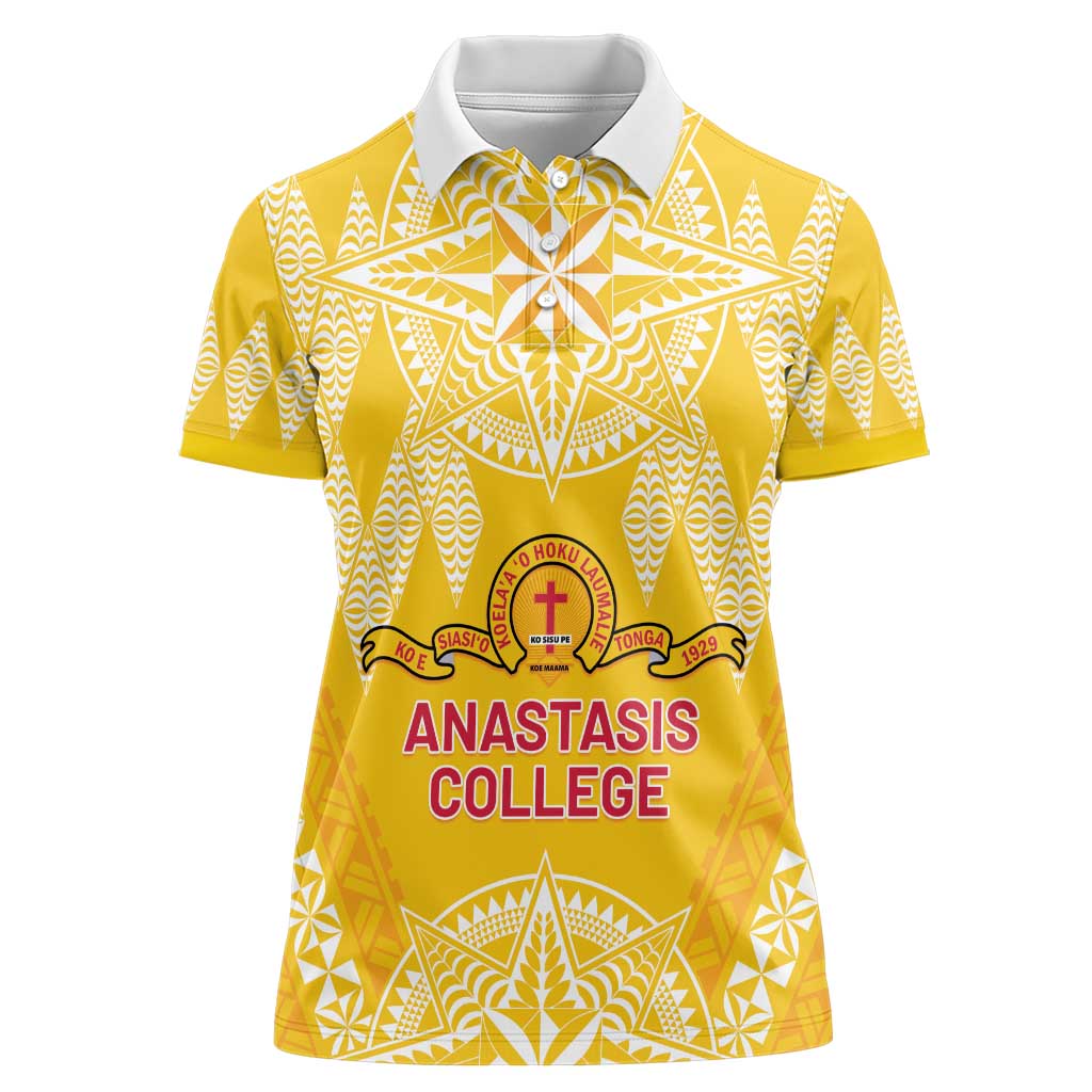 Personalised Anastasis College Women Polo Shirt Tonga Ngatu Pattern - Polynesian Pride