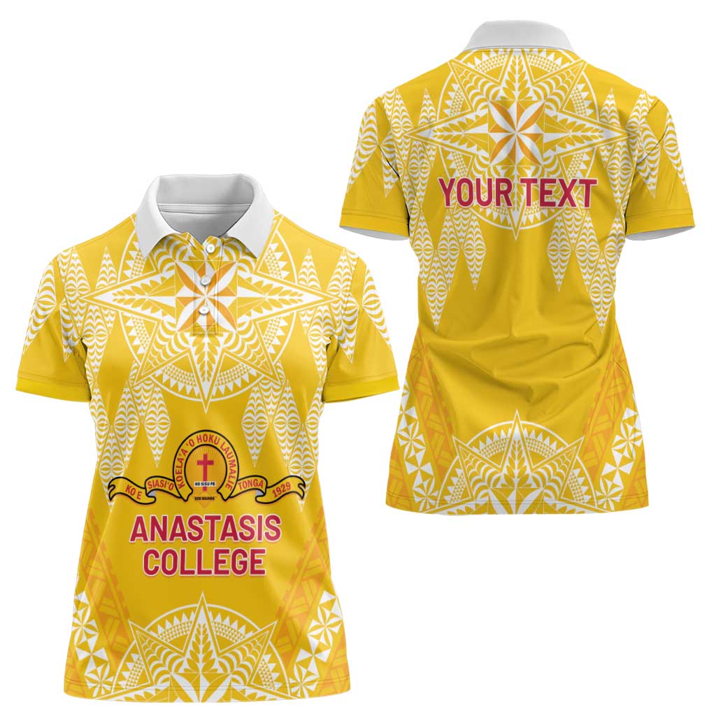 Personalised Anastasis College Women Polo Shirt Tonga Ngatu Pattern LT05 - Polynesian Pride