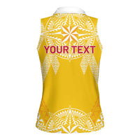 Personalised Anastasis College Women Sleeveless Polo Shirt Tonga Ngatu Pattern - Polynesian Pride