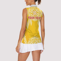 Personalised Anastasis College Women Sleeveless Polo Shirt Tonga Ngatu Pattern - Polynesian Pride