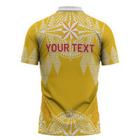Personalised Anastasis College Zipper Polo Shirt Tonga Ngatu Pattern - Polynesian Pride