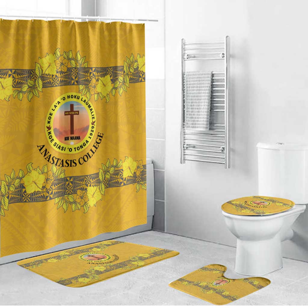Tonga Anastasis College Bathroom Set Tongan Ngatu Kupesi Pattern - Polynesian Pride