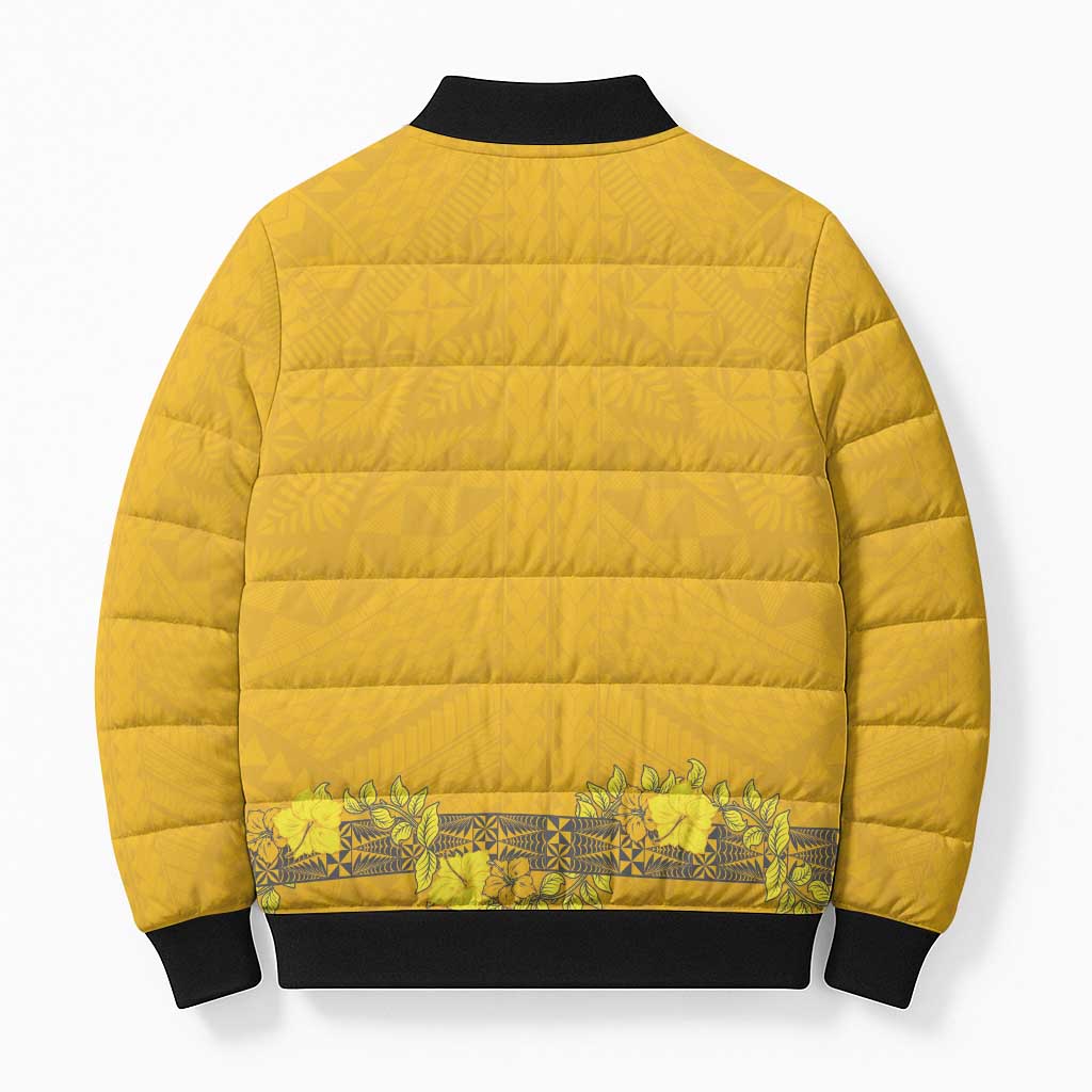 Tonga Anastasis College Bomber Puffer Jacket Tongan Ngatu Kupesi Pattern LT05 - Polynesian Pride