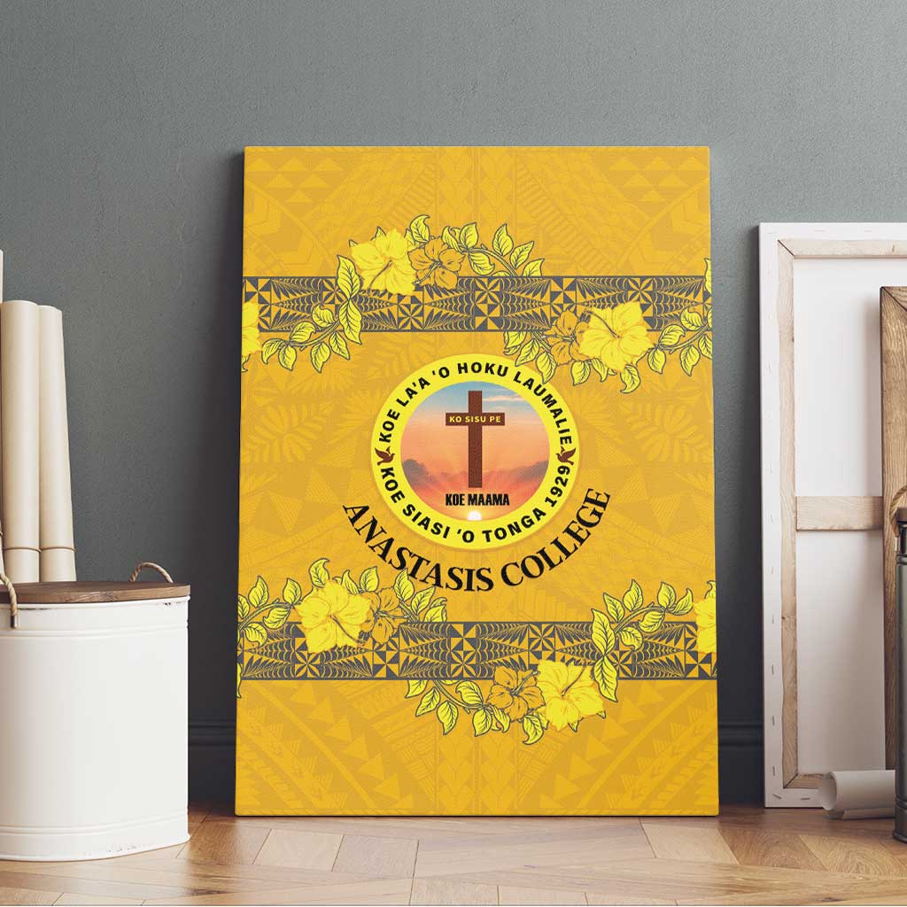 Tonga Anastasis College Canvas Wall Art Tongan Ngatu Kupesi Pattern - Polynesian Pride