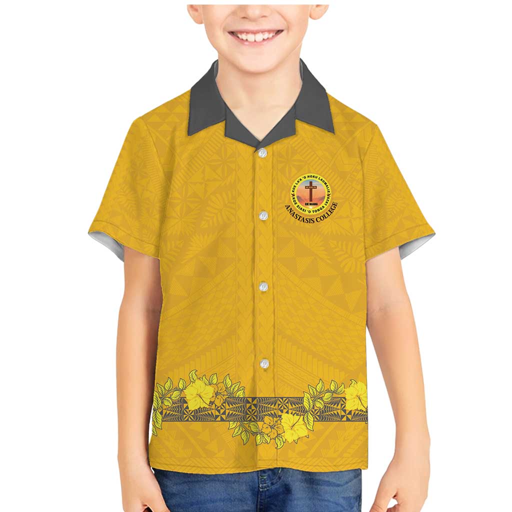 Tonga Anastasis College Family Matching Mermaid Dress and Hawaiian Shirt Tongan Ngatu Kupesi Pattern - Polynesian Pride